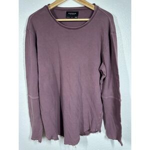 Pacsun Sweater Mens Medium Scallop Fit Distressed Hem Long Sleeve Pullover